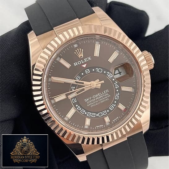 Rolex Sky-Dweller Chocolate Dial 326235 Fluted Bezel Replica