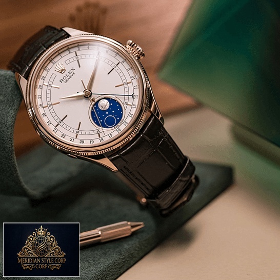 Rolex Cellini Moonphase White Dial 50535 Replica next to the box
