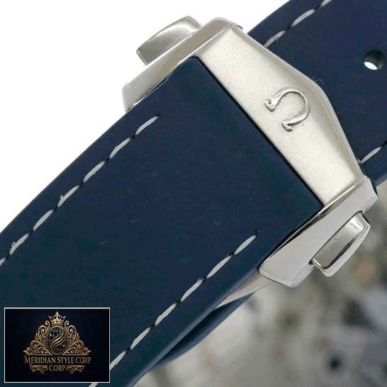 Omega Blue Rubber Bracelet Stainless Steel Clasp Replica