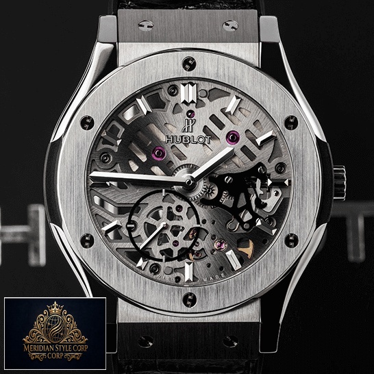 Hublot Classic Fusion 505.nx_.0170 Stainless Steel Bezel Replica black background