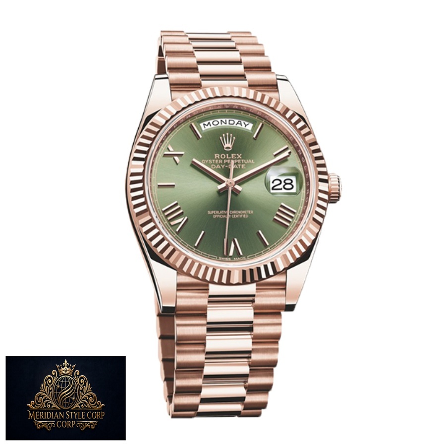 Rolex Day-Date 228235 “Everose Green Roman Dial” True to Original Copy - Image 2