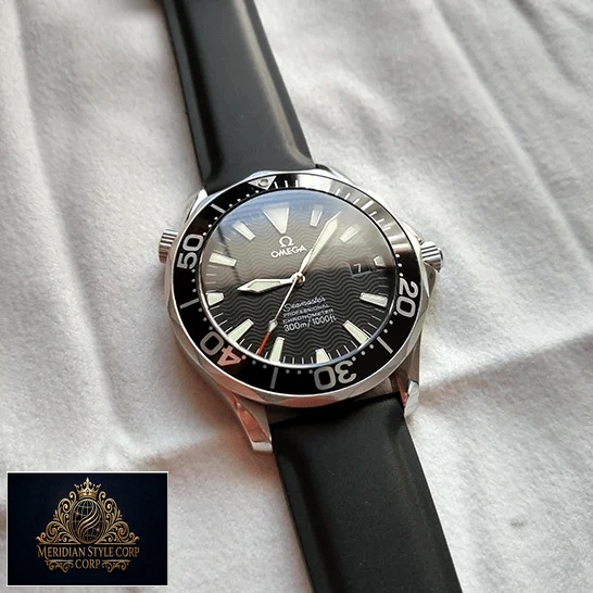 Omega Seamaster Professional Black Dial Black Bracelet Replica white background