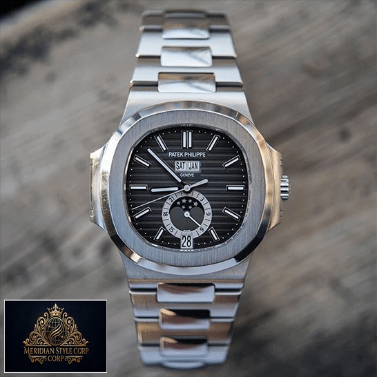 Patek Philippe Nautilus Grey Dial Steel Bezel Replica front view