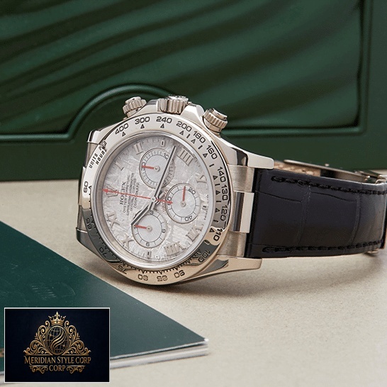 Rolex Daytona 116519 Meteorite Dial Romen Numerial Replica on the table