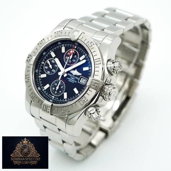 Breitling Super Avanger A11370 Replica Stainless Steel and Crown Pusher