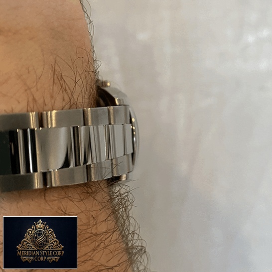 he's wearing a Rolex Datejust 26200-0008 bracelet