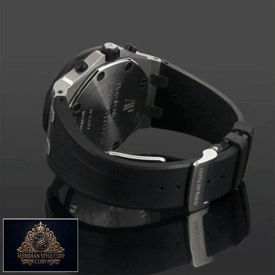 Audemars Piguet Black Rubber Bracelet Steel Case Replica upside view