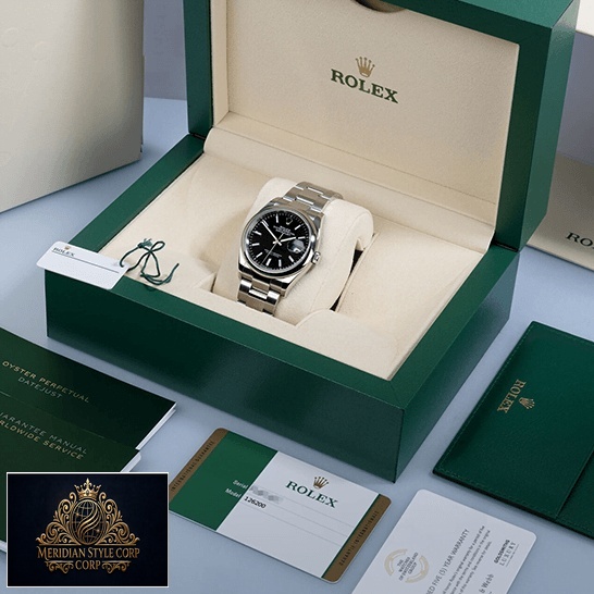 Rolex 115200-0004 Datejust Black Dial Replica in the rolex box
