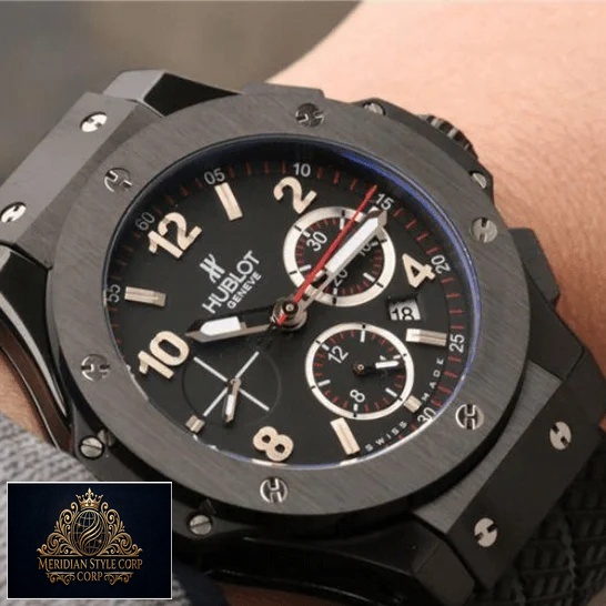 Hublot Big Bang Black Dial Black Bezel Replica on the wrist