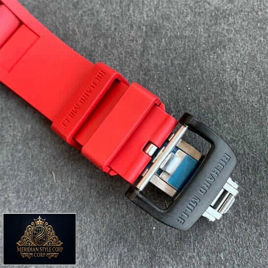 Richard Mille Red Rubber Bracelet Replica steel clasp