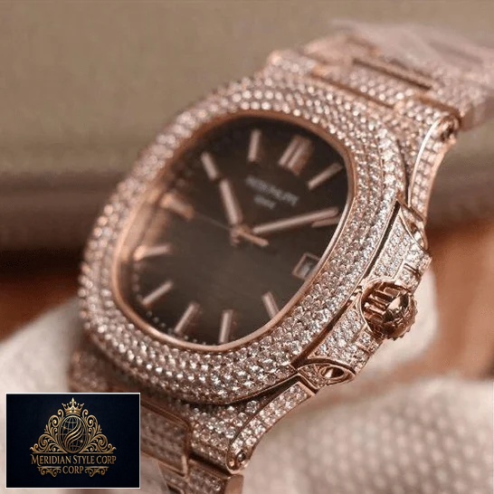Patek Philippe Nautilus Jumbo Iced Out 5711-R8 Replica side view