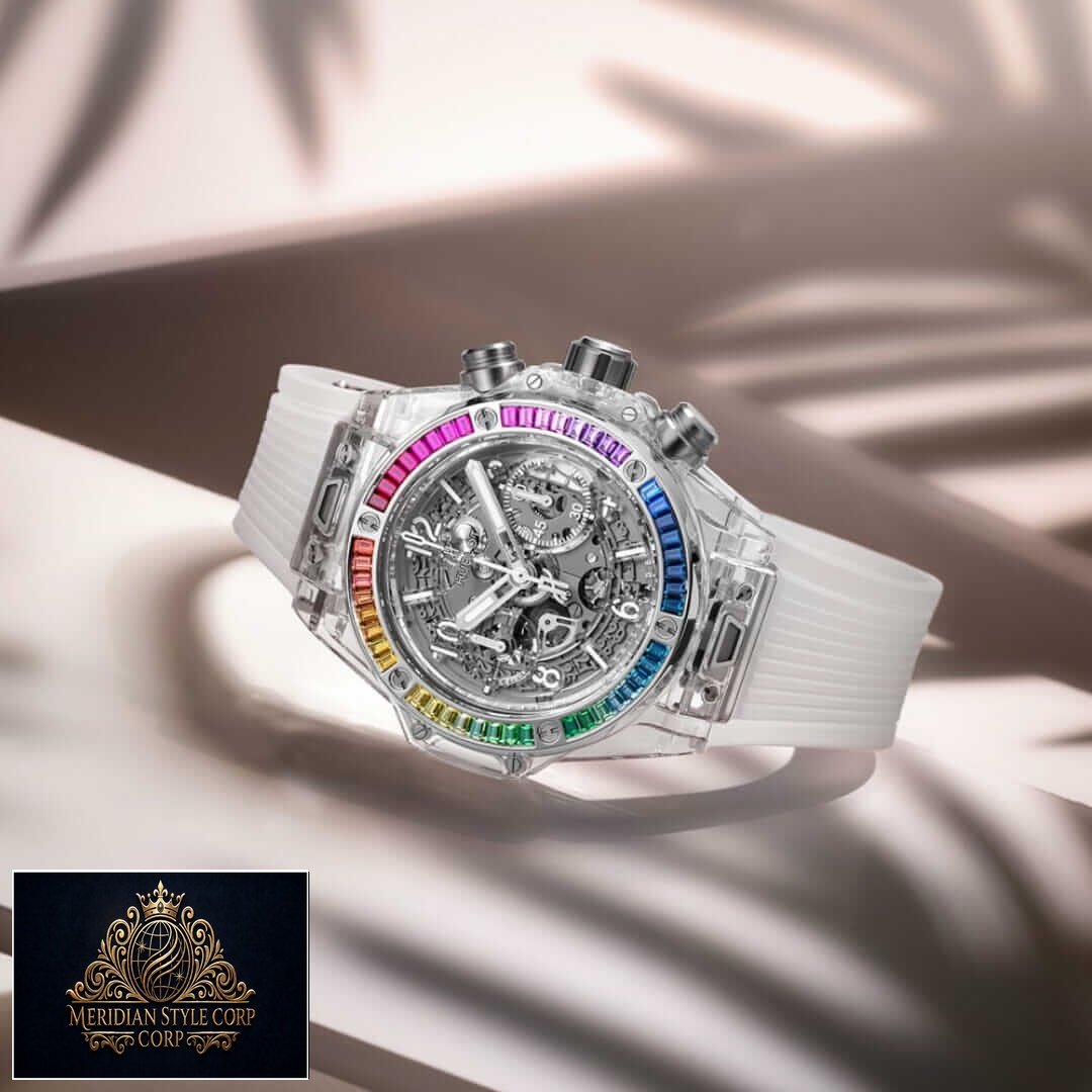 Hublot Big Bang Rainbow 441.JX.4802.RT.4099 White Rubber Bracelet Replica side view