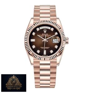 Rolex Day-Date 128235 “Brown Ombre Dial” Top Grade Clone 1:1