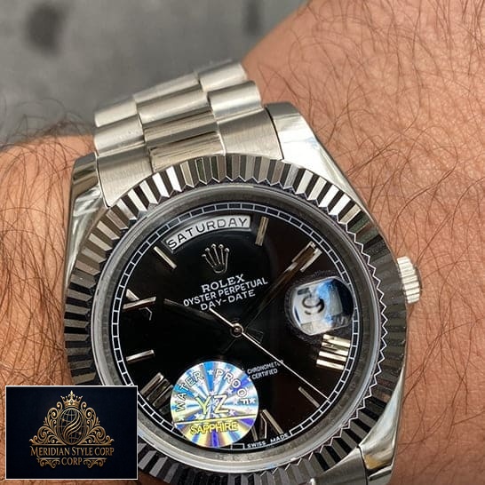 Rolex Day Date II Presidential 218239 Silver Jubilee Bracelet Replica