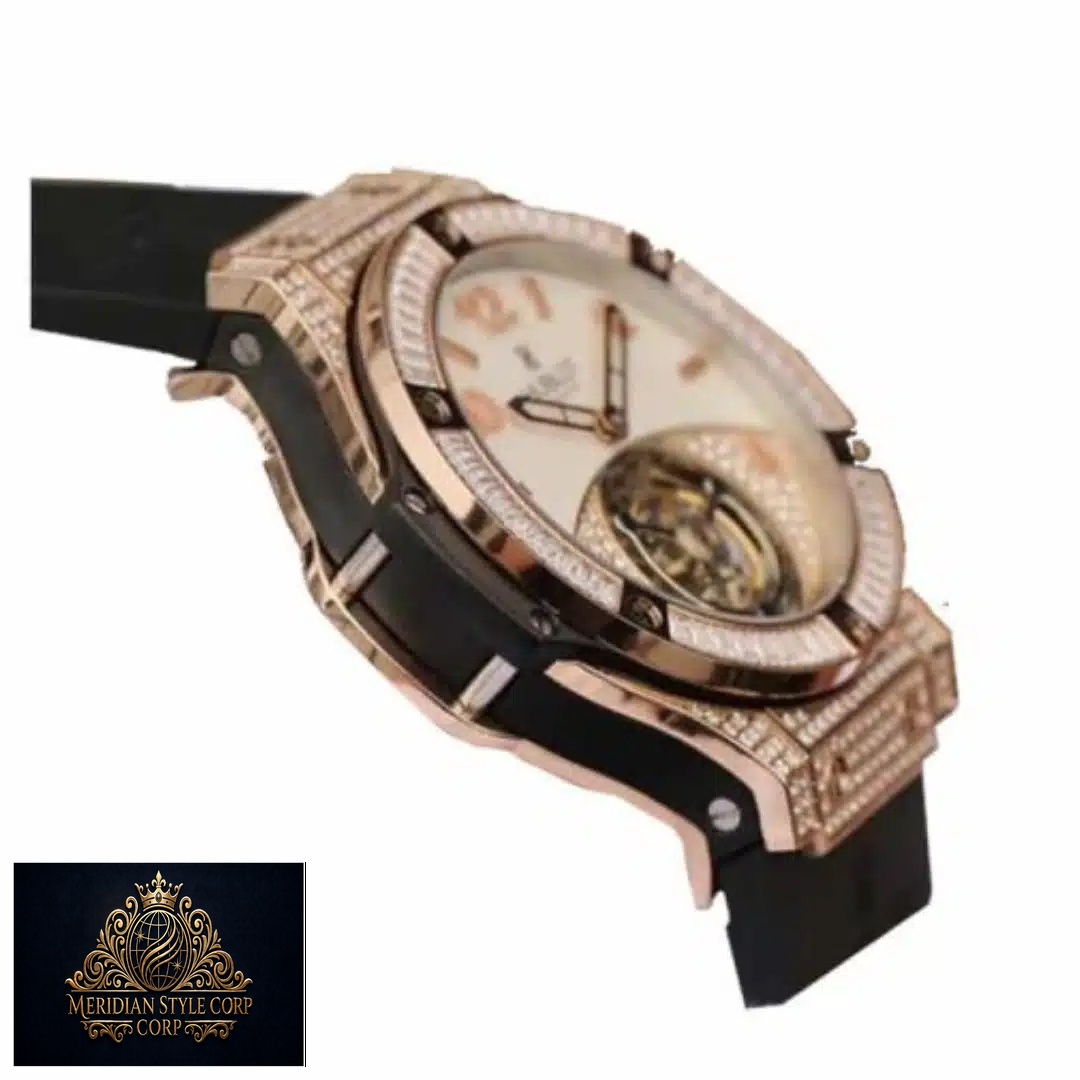 Hublot Gold Diamond tourbillion replica side view