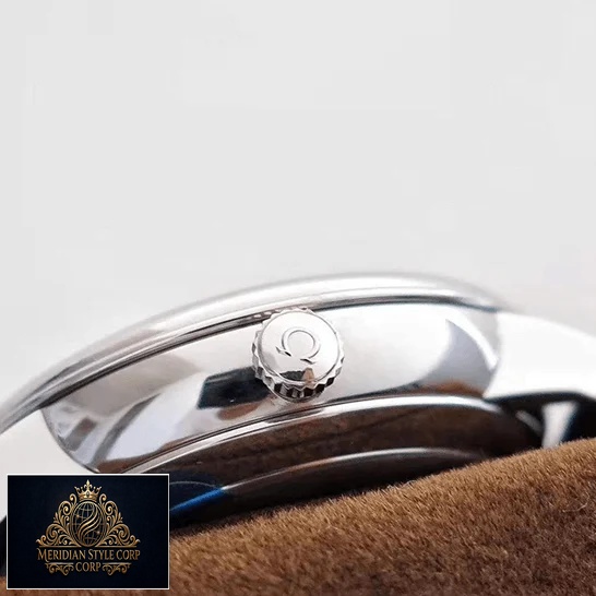 Omega De Ville Stainless Steel Claps 424.53.40.21.04.001 Replica crown on the omega logo