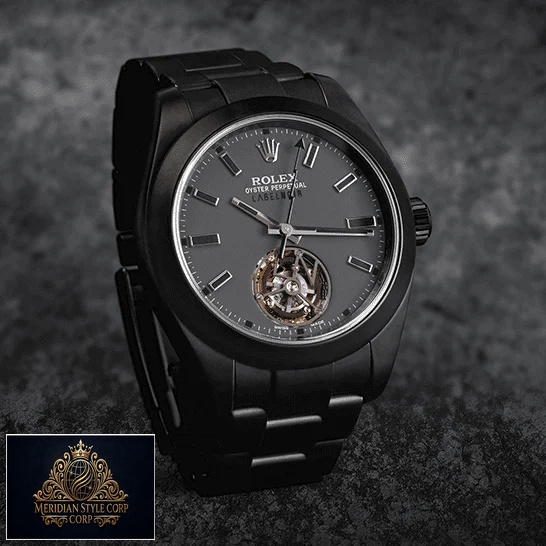 Rolex Label Noir Black Bezel Replica and black background