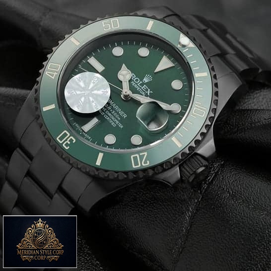 Rolex Blaken Green Dial on a Black Backround