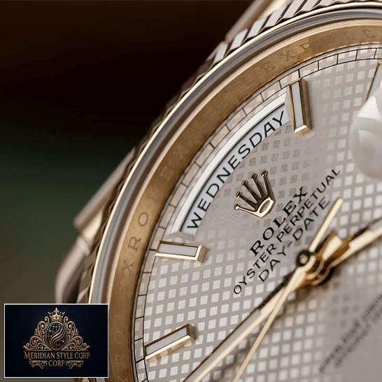 Rolex Day-Date 228238 Silver Diagonal Dial Replica