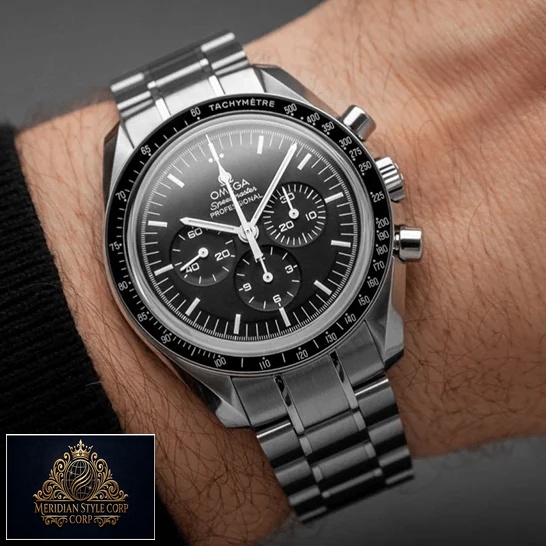Omega Speedmaster Professional Black Dial Replica on the wrist