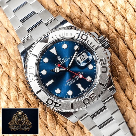 Rolex Yacht Master 116622 Blue Dial Platinum Replica on the rope