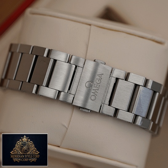 Omega Stainless Steel Braceelt Replica in the box upside view