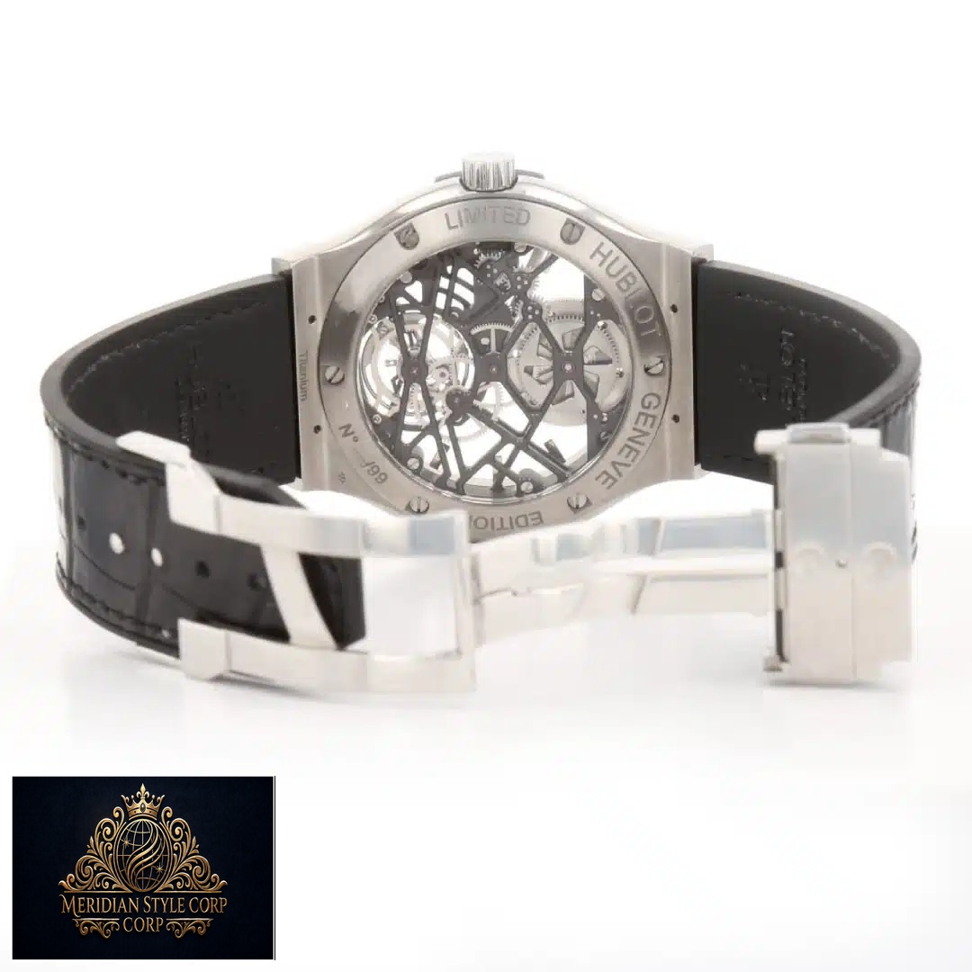 Hublot with diamond black replica clasp and stainless steel case