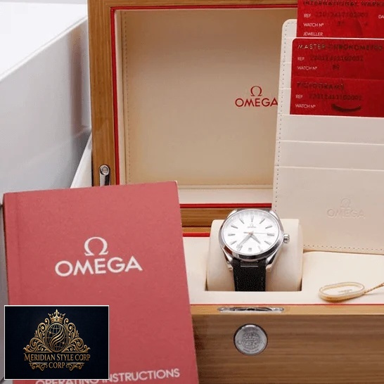 Omea 220.12.41.21.02.002 White Dial Black Leather Bracelet Replica in the box