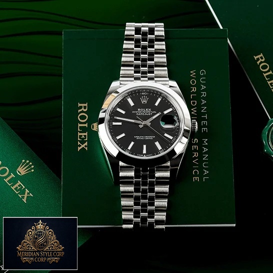 Rolex Datejust 11823 Steel Black Dial Jubilee Replica on the warranty card