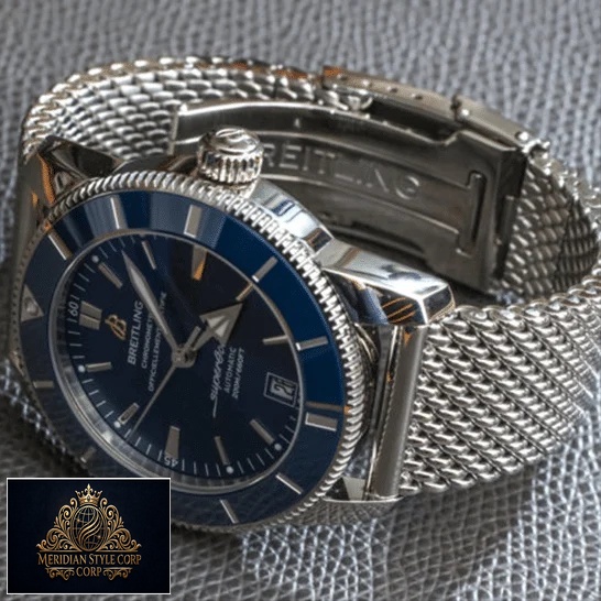 Breitling Heritage Steel Bracelet Blue Dial Replica side view