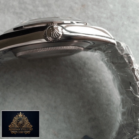 Rolex Day-Date II 218206-0009 Stainless Steel Replica Rightside Crown Pusher