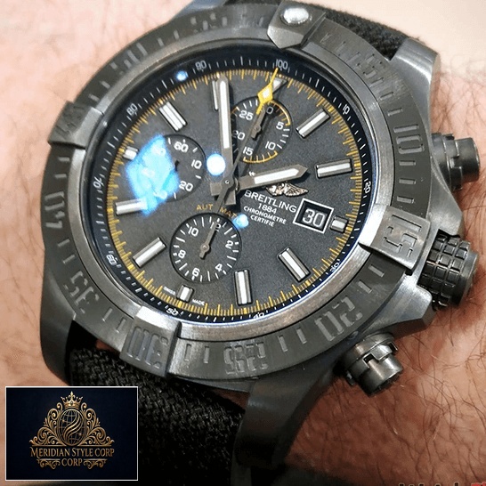 breitling Super Avener M133711ABF30 Black Dial Replica on the man wirst