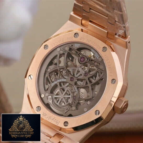 Audemars Piguet Rose Gold Skeleton Replica upside view