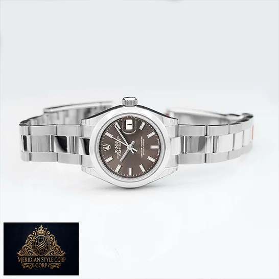 Rolex 279160 Datejust Dark Grey Oyster Replica side view and white background