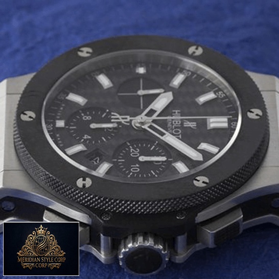 Hublot Big Bang Steel Ceramic Black Background Replica blue background