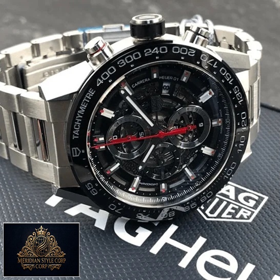 Tag Heuer Calibre Carrera Heuer 01 Black Bezel Replica on the box