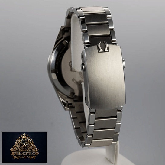 Omega 220.10.38.20.01.002 Stainless Steel Bracelet Replica closed clasp gray background