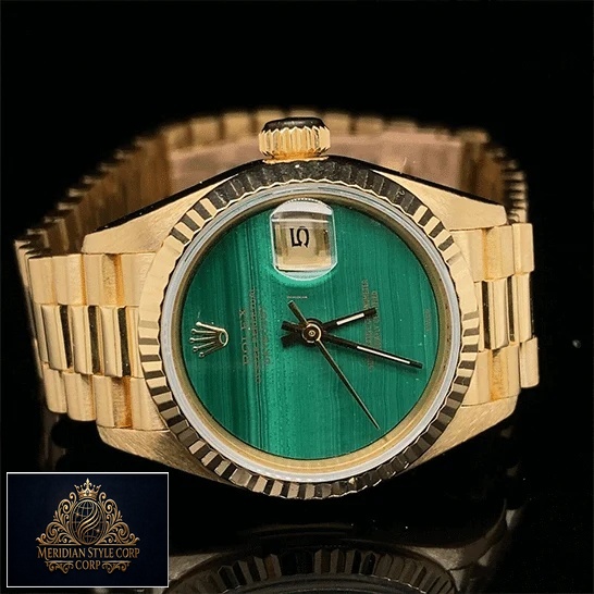 Rolex Datejust 69178 Yellow Gold Fluted Bezel Malachite Dial Replica