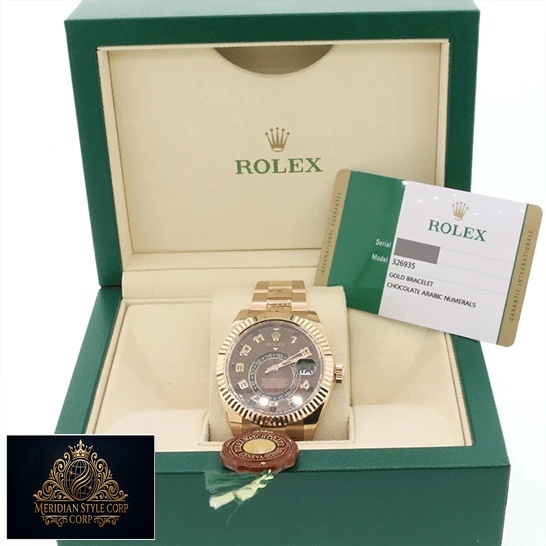 Rolex Sky-Dweller Chocolate Dial Rose Gold 326935-0003 Oyster Replica in the Rolex Box
