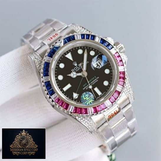 Rolex GMT Master II 116710 Blue-Red Gem-Set Bezel Replica