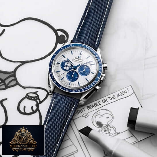 Omega Speedmaster Snoopy White Dial Replica white background