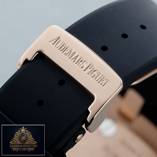 Audemars Piguet Royal Oak Siyah Kauçuk Bilezik Çelik Toka Replika