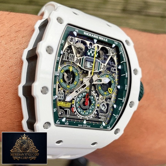 Richard Mille Green Dial White Bezel Replica on the wrist
