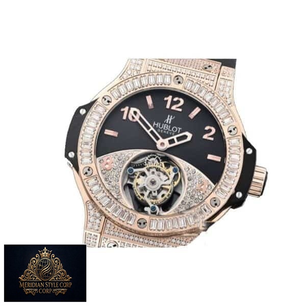 Hublot with diamond tourbillion replica white backgorund