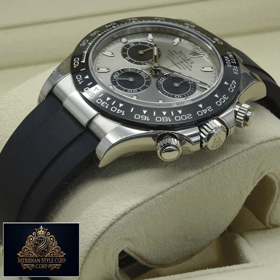 Rolex Daytona White Gold116519LN-0024 Black Rubber Bracelet Replica