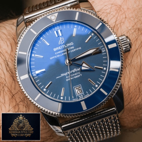 Breitling Heritage AB2010161C1A1A Blue Dial And Bezel Replica on the man wrist