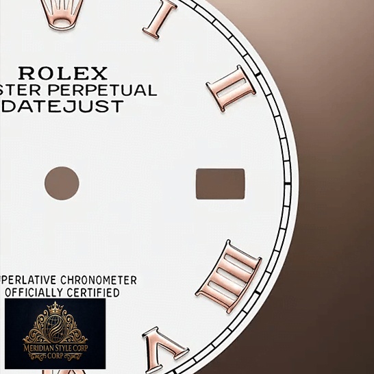 Rolex Datejust 126231LC Steel Gold Roman White Dial Replica dial close view