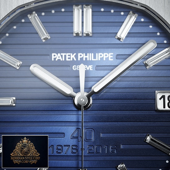 Patek Philippe Geneve Nautilus Blue Dial Replica close analog view