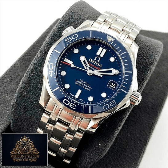 Omega Seamaster 212_30_36_20_03_001 Blue Dial Replica in the stand