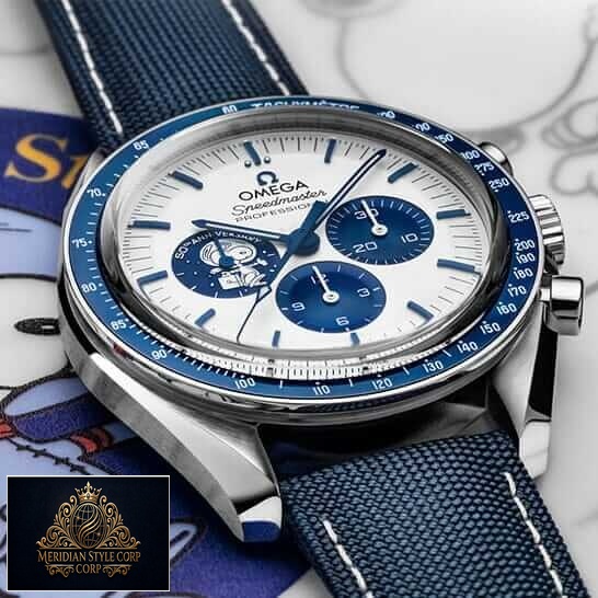 Omega Speedmaster Blue Rubber Bracelet Replica crown / push button